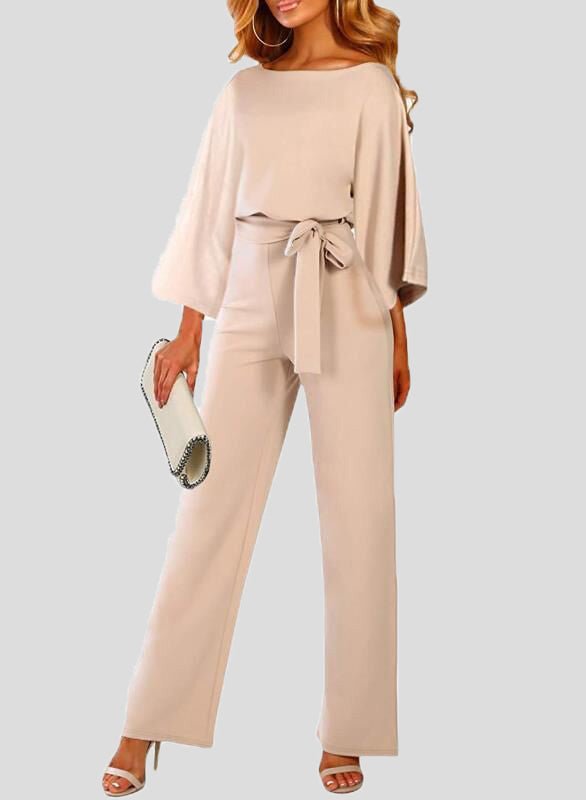 Stilla | Dame Jumpsuits Afslappet Solid Bælte Lange Ærmer Jumpsuit