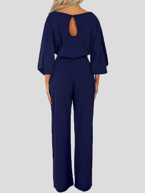 Stilla | Dame Jumpsuits Afslappet Solid Bælte Lange Ærmer Jumpsuit
