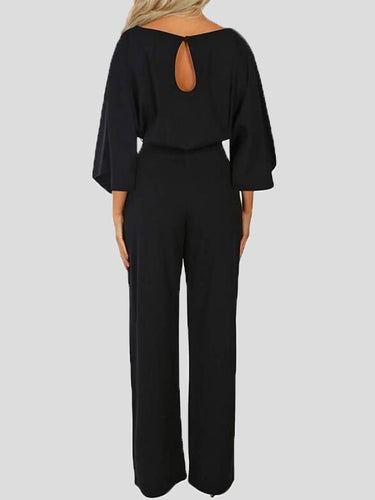 Stilla | Dame Jumpsuits Afslappet Solid Bælte Lange Ærmer Jumpsuit