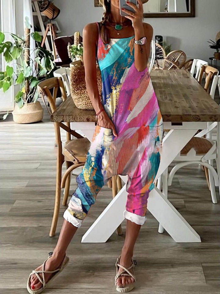 Stilla | Kvinder Jumpsuits Multifarvet Print Lomme Bib Jumpsuit