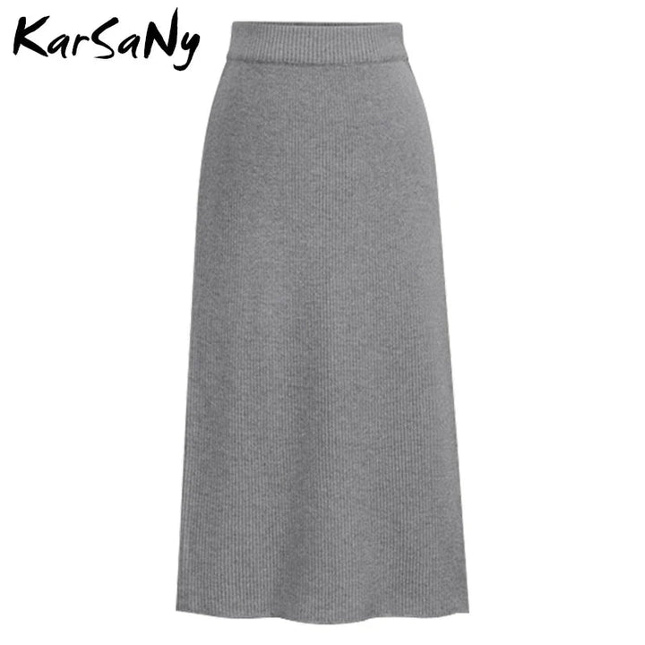 Stilla | Kvinders Strikket 3 6xl Designer Midi Nederdele (plus Størrelse)