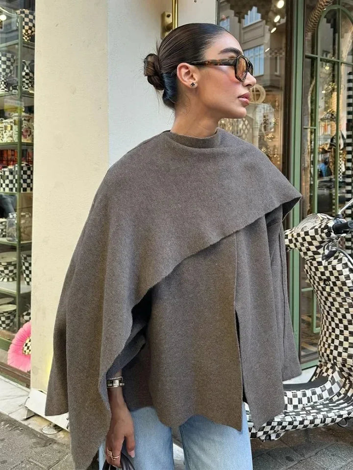 Stilla | Kvinders Strikket Asymmetrisk Mode Designer Tørklæde Jakker