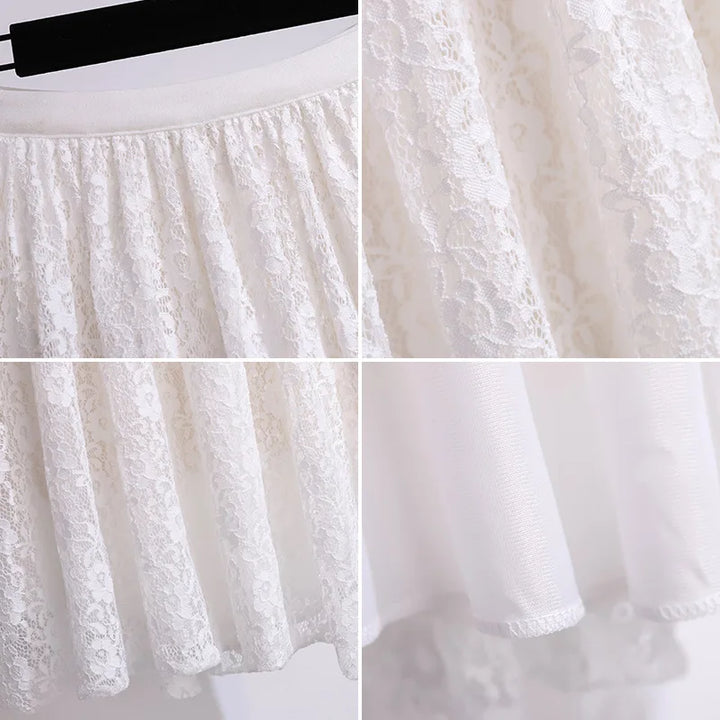 Stilla | Dame Lace 4 9xl Mode Designer A-Line Midi Nederdele (plus Størrelse)