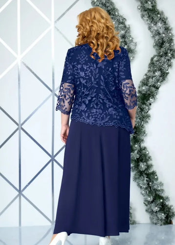 Stilla | Kvinder's Blonde Chiffon 2 5xl Mode Designer Lange Kjoler (plus Størrelse)