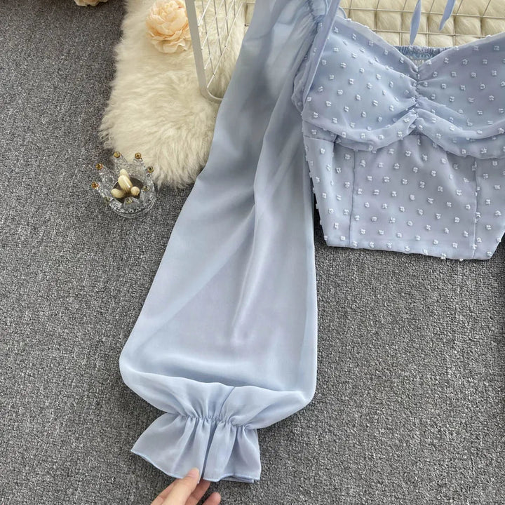 Stilla | Kvinders Lanterneærmede Off Shoulder Mode Designer Langærmede Tops