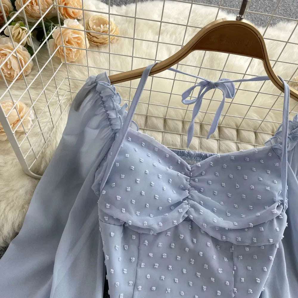 Stilla | Kvinders Lanterneærmede Off Shoulder Mode Designer Langærmede Tops