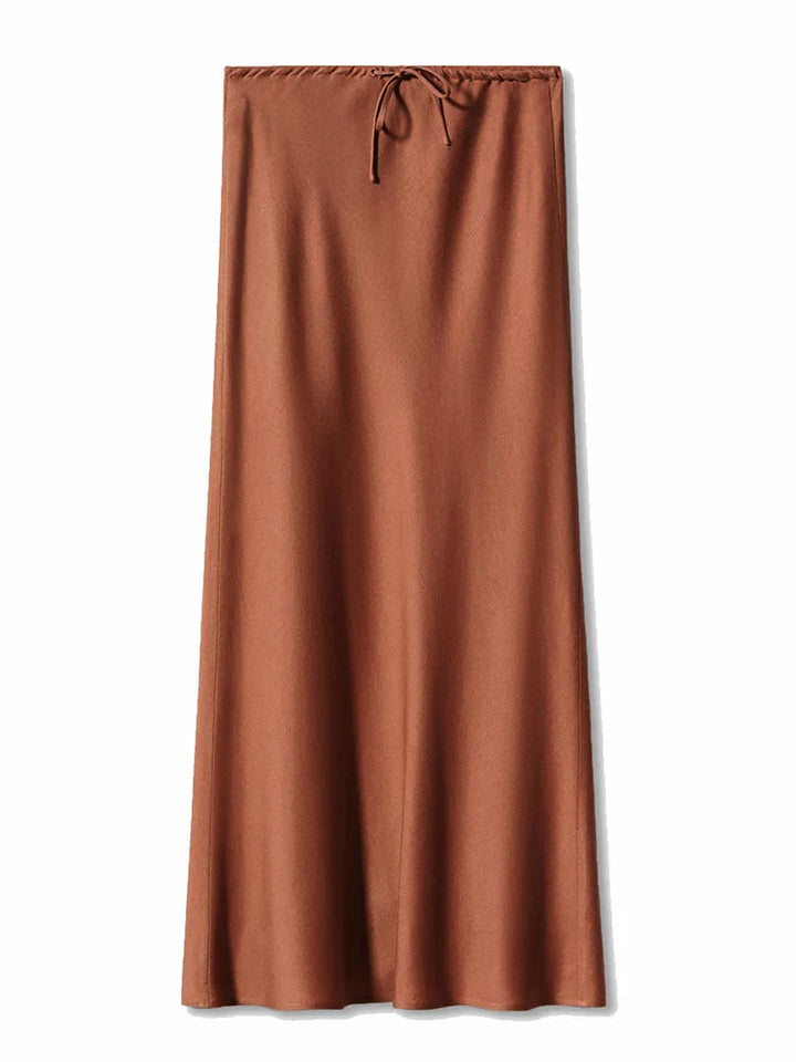 Stilla | Kvinders Metallisk Satin Mode Designer Lavtaljede Nederdele (lange)