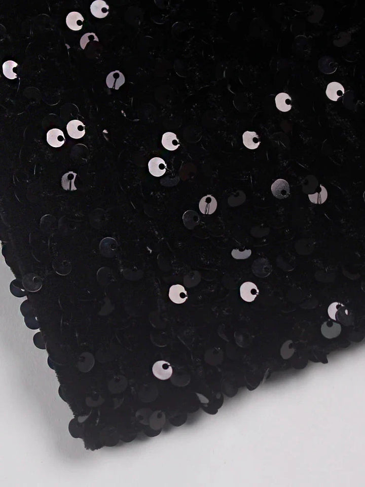 Stilla | Kvinders Off Shoulder Højt Splits Sequin Mode Designer Kjoler (lang)