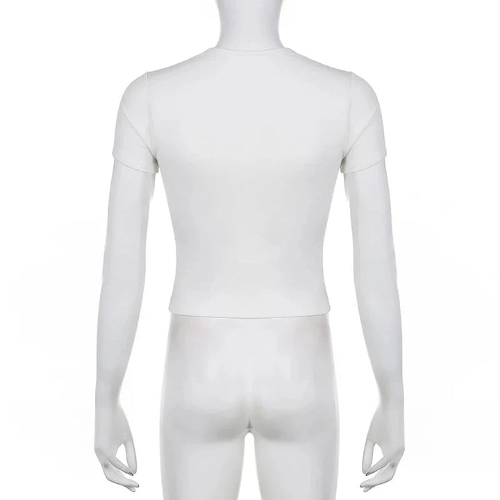 Stilla | Kvindernes Ruffle Blonder Trim Corsæt Toppe Mode Designer T-Shirts