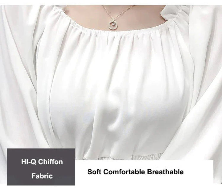 Stilla | Kvinders Ruffle Trim Mode Designer Puffede Langærmede Tops