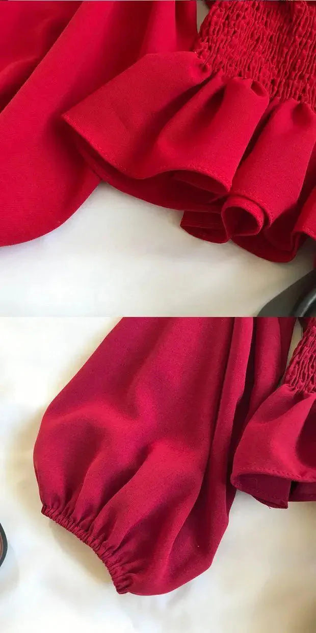 Stilla | Kvinders Ruffle Trim Mode Designer Puffede Langærmede Tops
