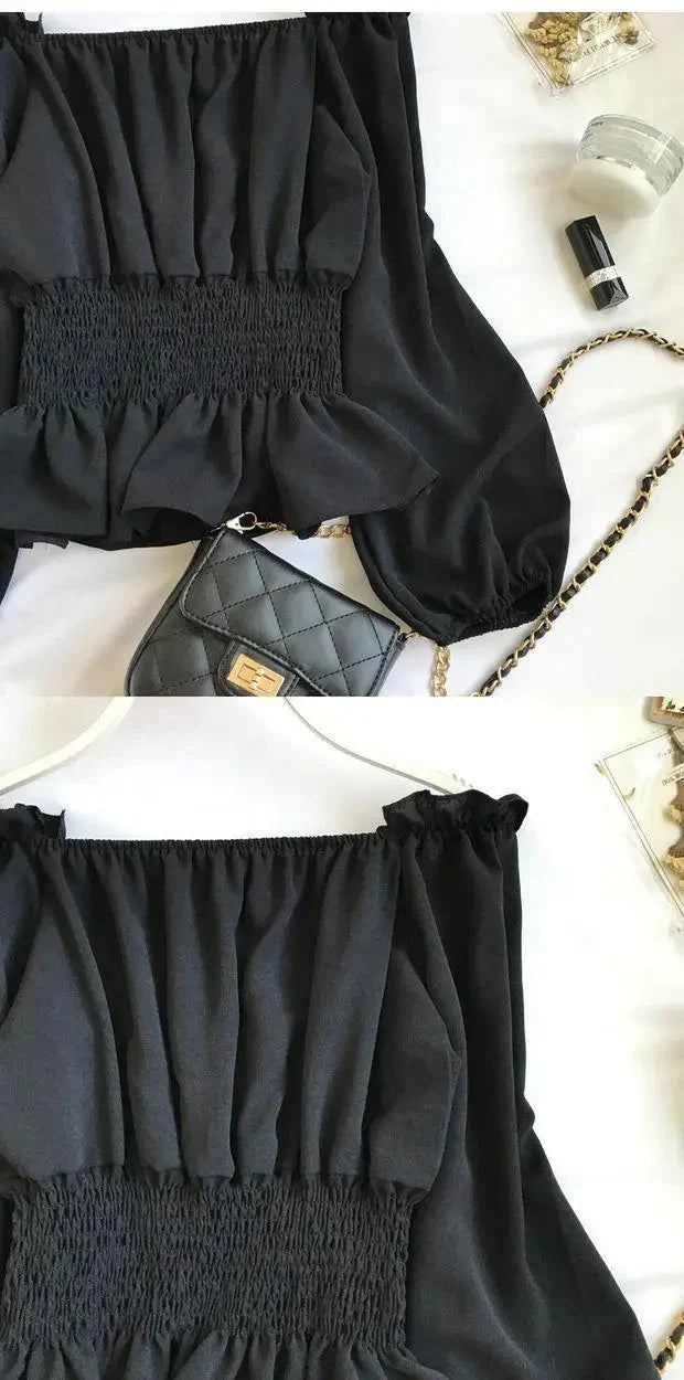 Stilla | Kvinders Ruffle Trim Mode Designer Puffede Langærmede Tops