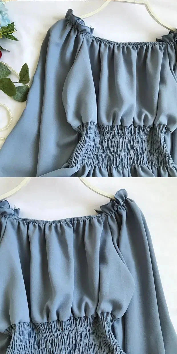 Stilla | Kvinders Ruffle Trim Mode Designer Puffede Langærmede Tops