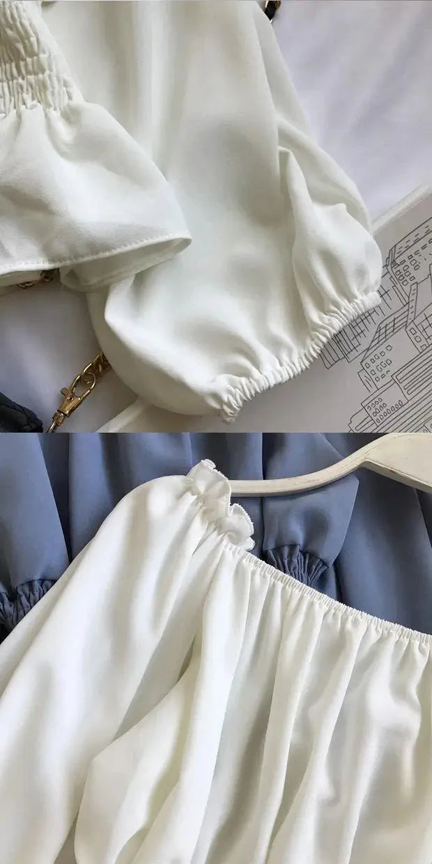 Stilla | Kvinders Ruffle Trim Mode Designer Puffede Langærmede Tops