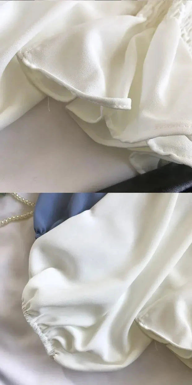 Stilla | Kvinders Ruffle Trim Mode Designer Puffede Langærmede Tops