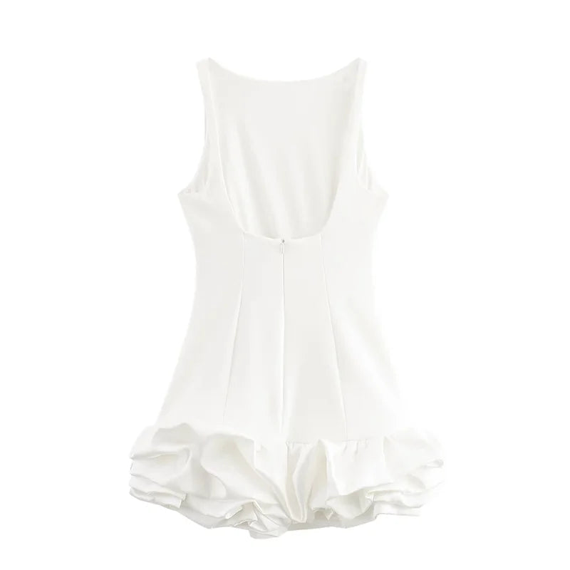 Stilla | Kvinders Rynkede Kant Boble Mode Designer Mini Kjoler (kort)