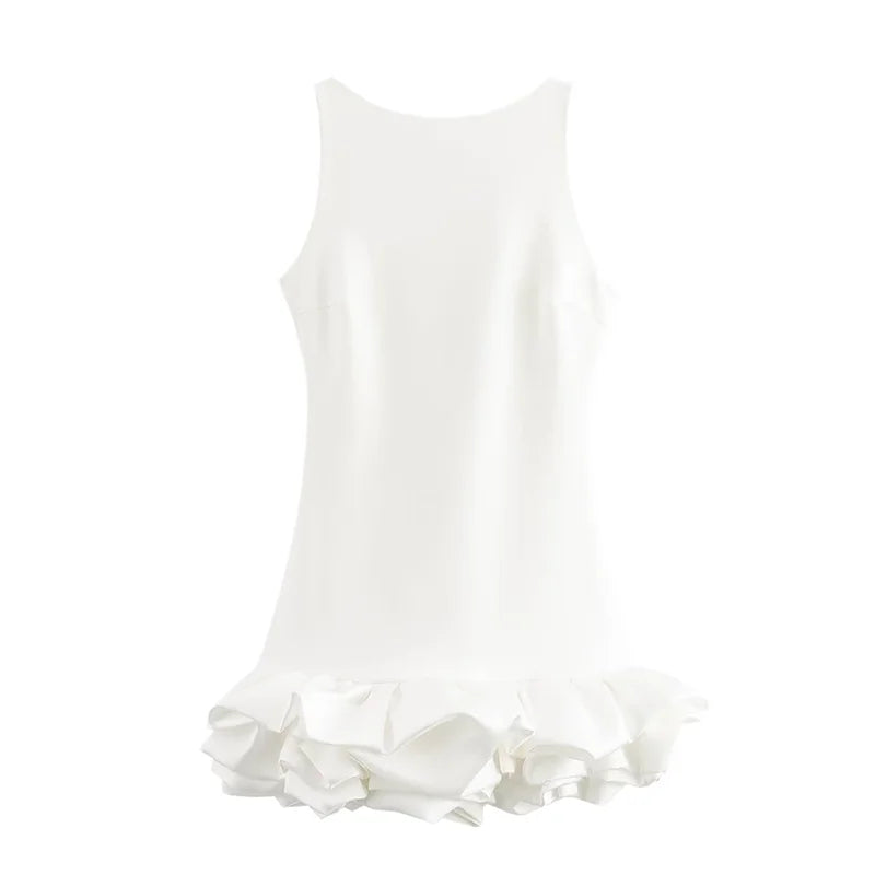 Stilla | Kvinders Rynkede Kant Boble Mode Designer Mini Kjoler (kort)