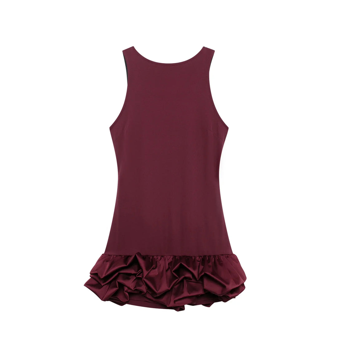 Stilla | Kvinders Rynkede Kant Boble Mode Designer Mini Kjoler (kort)