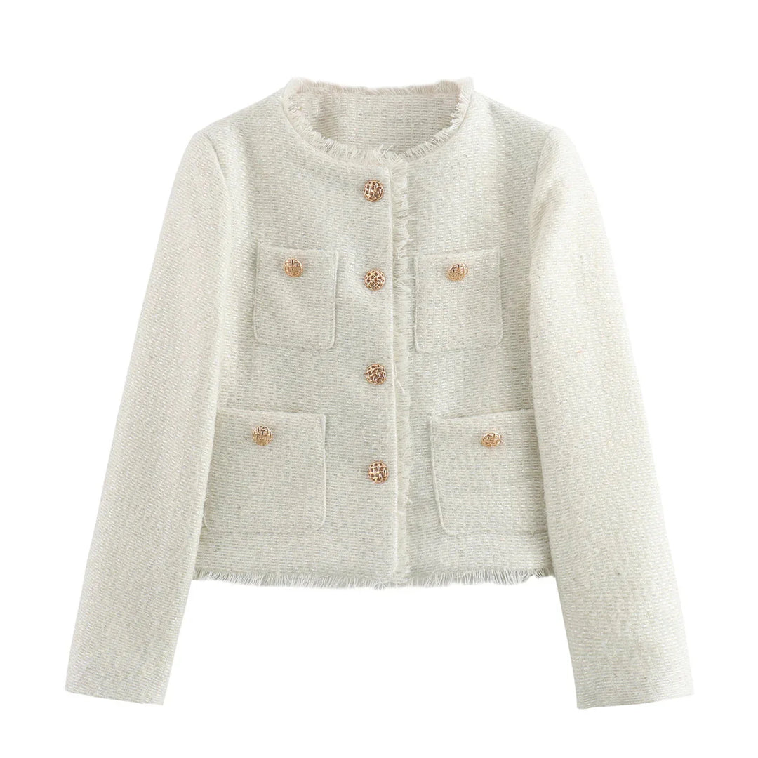 Stilla | Kvindernes Rustikke Toppe Mode Designer Tweed Uldjakker