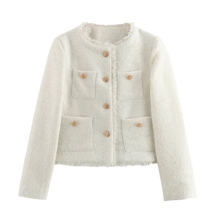 Stilla | Kvindernes Rustikke Toppe Mode Designer Tweed Uldjakker
