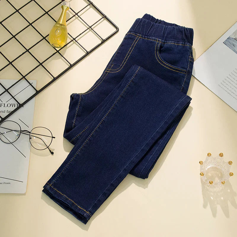 Stilla | Kvinders S 6xl Mode Designer Høj Talje Strækbar Denim Bukser (plus Størrelse)