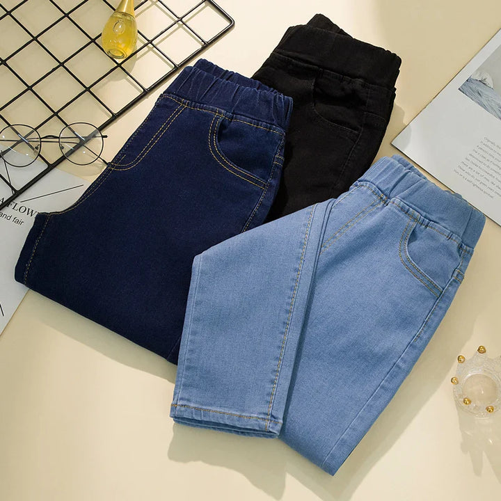Stilla | Kvinders S 6xl Mode Designer Høj Talje Strækbar Denim Bukser (plus Størrelse)