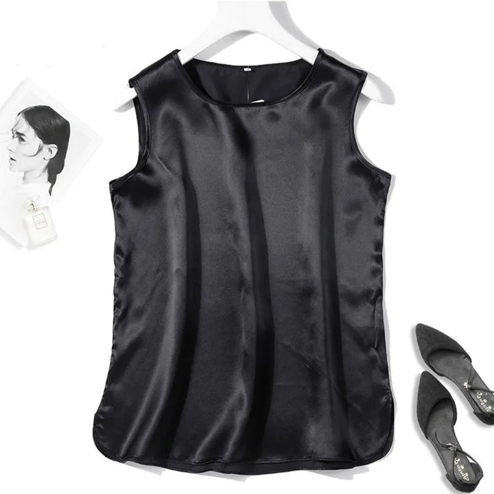 Stilla | Kvinders S 7xl Satin Toppe Mode Designer Singlets (plus Størrelse)