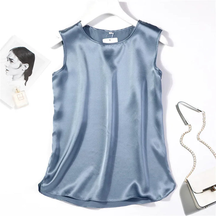 Stilla | Kvinders S 7xl Satin Toppe Mode Designer Singlets (plus Størrelse)