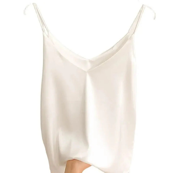 Stilla | Kvindernes Satin Spaghetti Strap Fashion Designer Halterneck Toppe Singlets