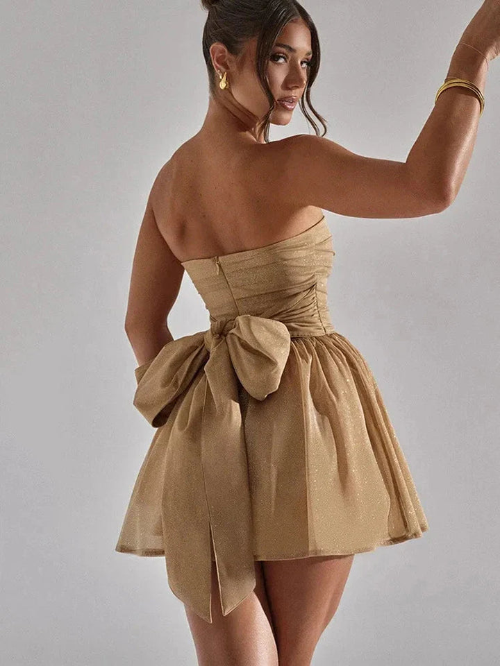 Stilla | Kvinders Paillet Designer Mode A-Linje Off Shoulder Kjoler (kort)