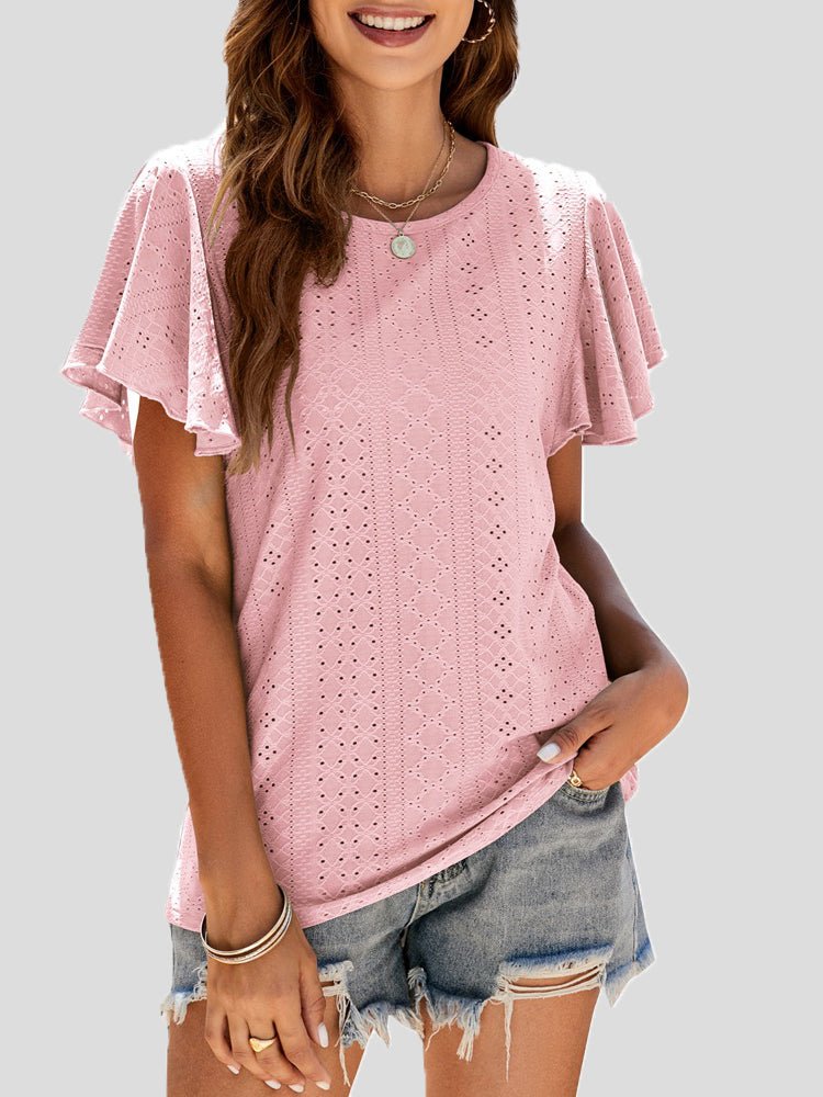 Stilla | Kvinders T-shirts Crew Neck Hullet Flæseærme T-shirt