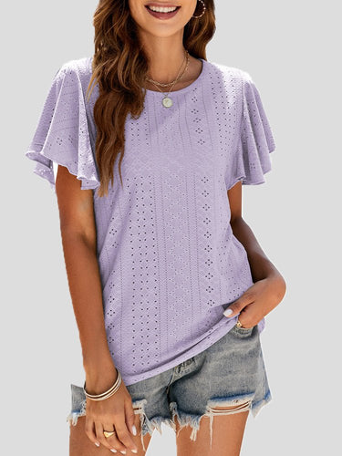 Stilla | Kvinders T-shirts Crew Neck Hullet Flæseærme T-shirt