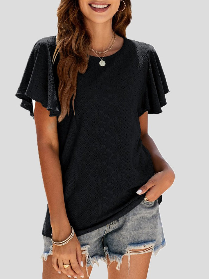 Stilla | Kvinders T-shirts Crew Neck Hullet Flæseærme T-shirt
