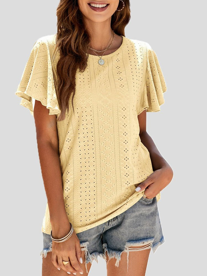 Stilla | Kvinders T-shirts Crew Neck Hullet Flæseærme T-shirt