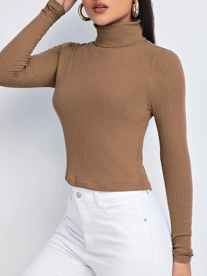 Stilla | Kvinder T-shirts Ensfarvet Turtleneck Langærmet T-shirt