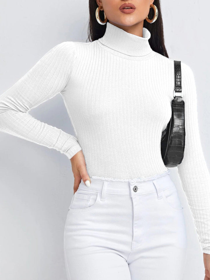 Stilla | Kvinder T-shirts Ensfarvet Turtleneck Langærmet T-shirt