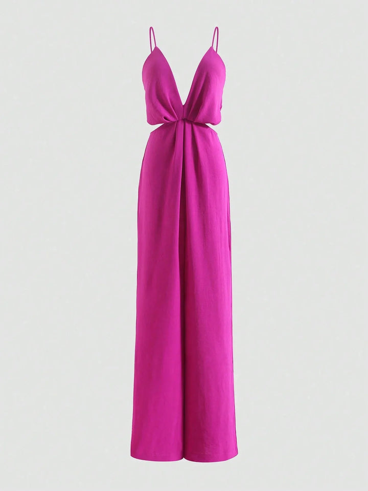 Stilla | Kvinders V-Hals Dyp Rynker Mode Designer Jumpsuits