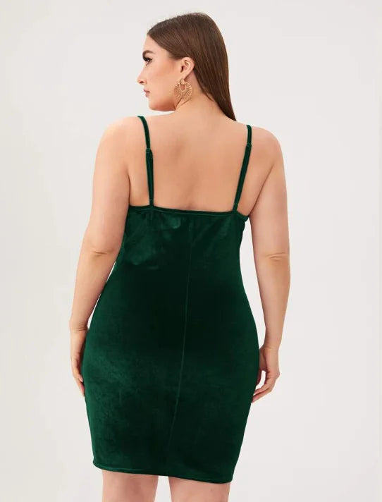 Stilla | Kvinders Velvet 2 5xl Mode Designer Bodycon Korte Kjoler (plus Størrelse)