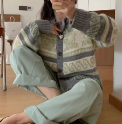 Stilla | Behagelig Cardigan Med Tryk
