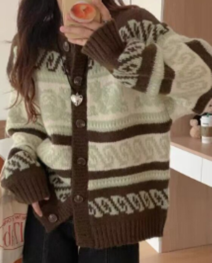 Stilla | Behagelig Cardigan Med Tryk