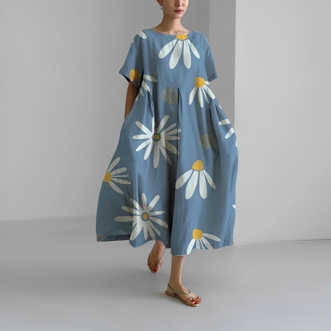 Stilla | Boho Blomstret Kjole Løs Siddende Kjole