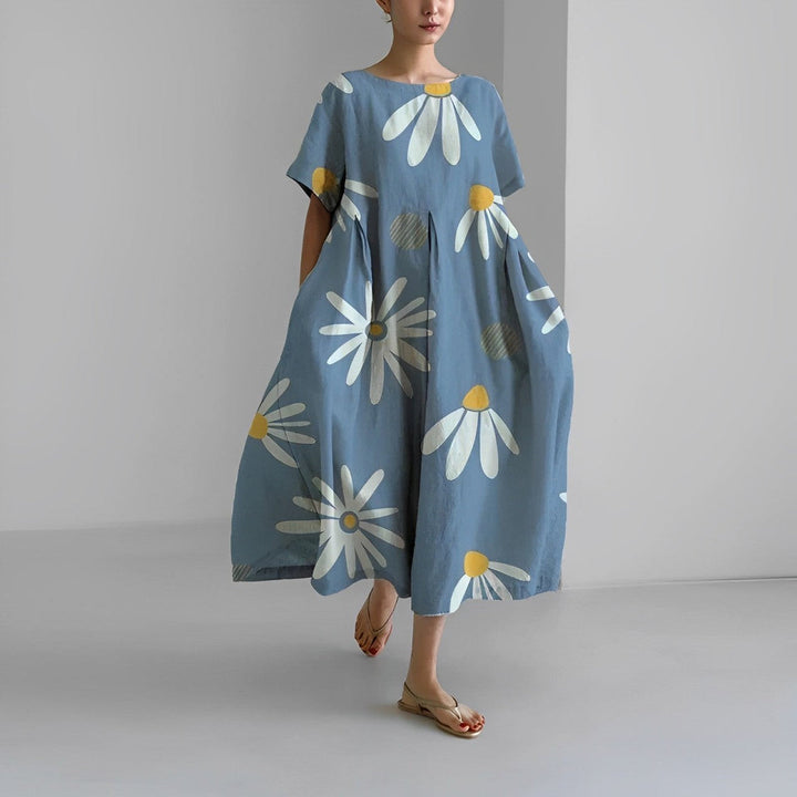 Stilla | Boho Blomstret Kjole Løs Siddende Kjole