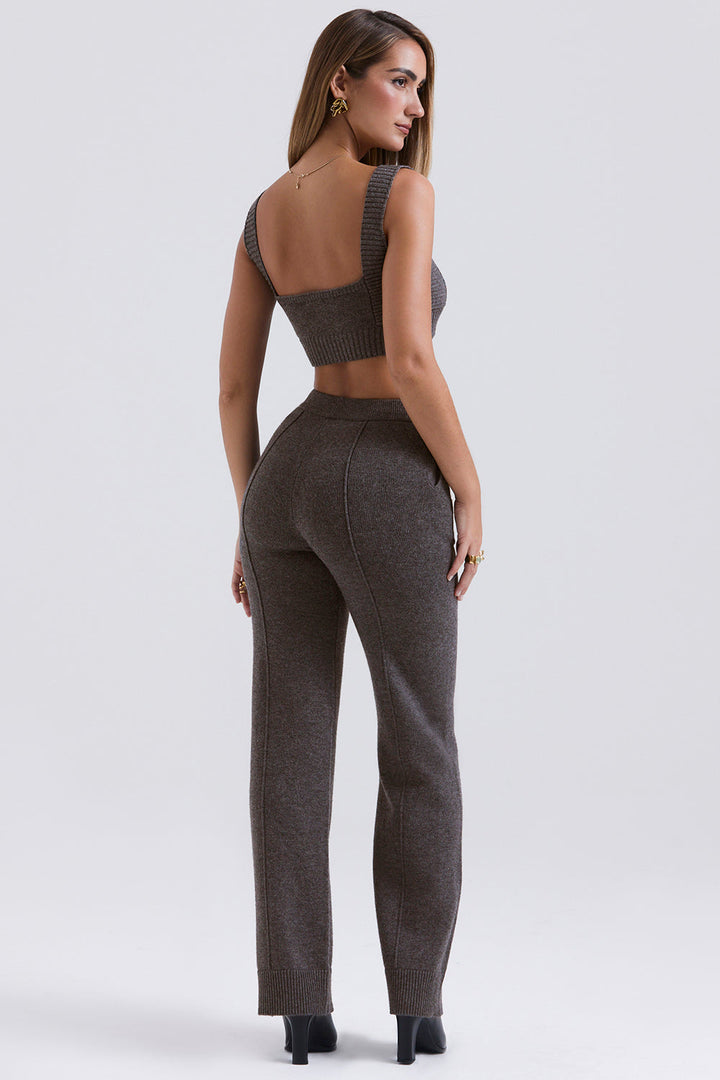 Stilla | Antracitfarvet Kashmir Mix Bralette Med Bukser