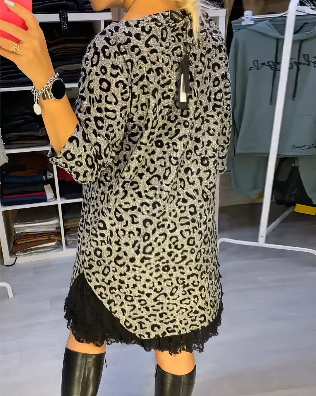 Stilla | Figurformende Kjole Leopard Print