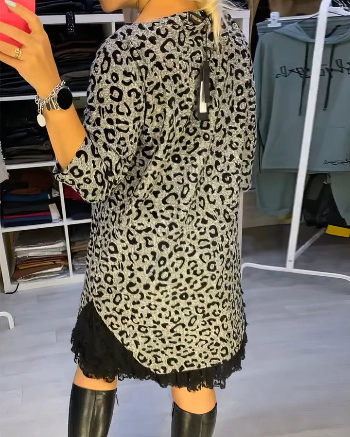 Stilla | Figurformende Kjole Leopard Print