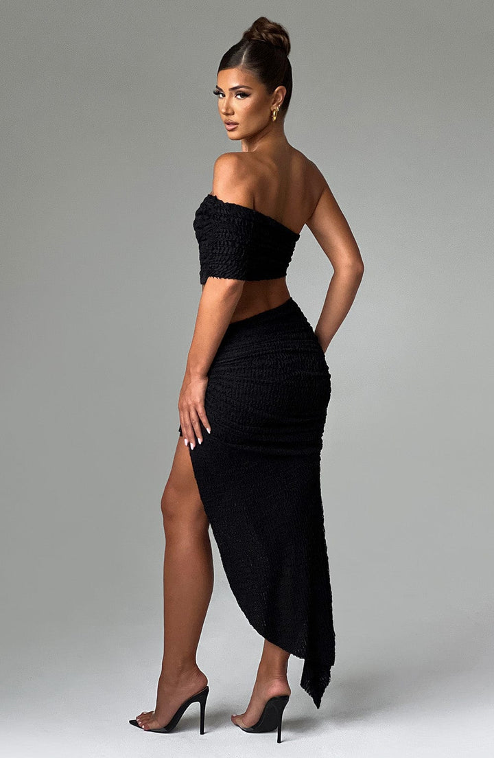 Stilla | Tekstureret Off Shoulder Top Med Nederdel