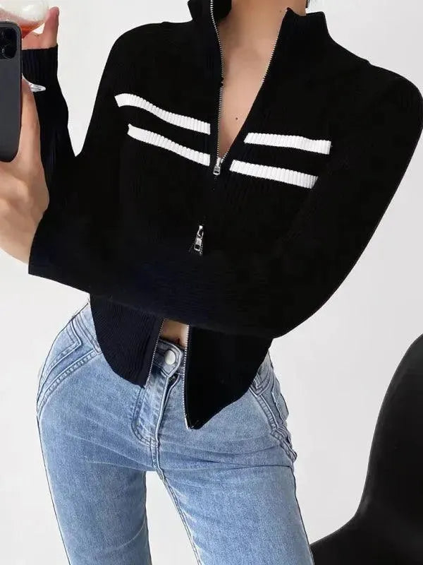 Stilla | Stribet Strikjakke Pullover