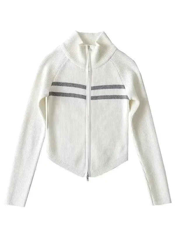 Stilla | Stribet Strikjakke Pullover